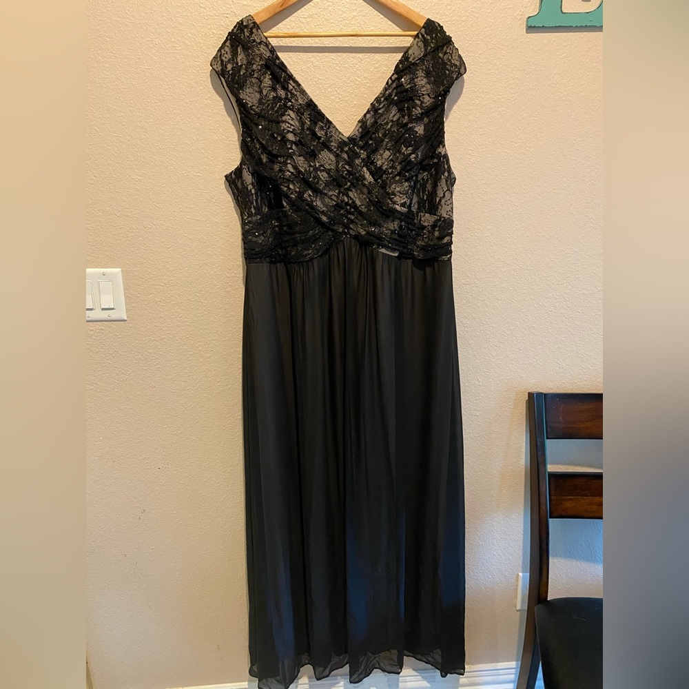 Black and Tan, sequined long formal dress